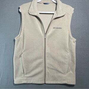 Columbia Beige Fleece Zip Vest | Women’s M